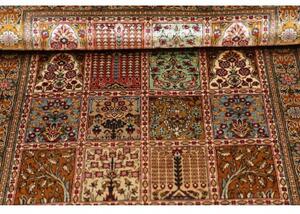 Tappeto Ghom Seta Patchwork Multicolore Rosso 58x90 Cm