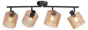 Faretto - ambra nero - Ocre - vetro metallo - lampada in vetro colorato - E14 - 4226ZW - Mexlite