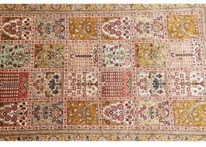 Tappeto Ghom Seta Patchwork Multicolore Rosso 58x90 Cm