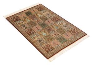 Tappeto Ghom Seta Geometrico Rosso Ruggine Beige 60x90 Cm