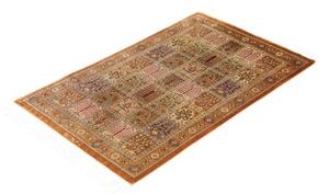 Tappeto Ghom Seta Geometrico Ocra Ruggine 59x90 Cm