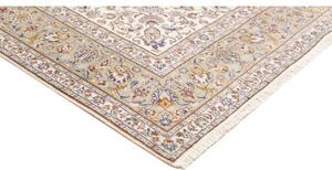 Tappeto Kashan Medaglione Floreale Avorio Blu Scuro 200x300 Cm