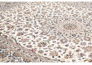 Tappeto Kashan Medaglione Floreale Avorio Blu 294x400 Cm