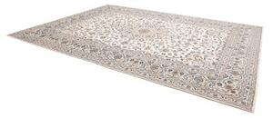 Tappeto Kashan Medaglione Floreale Avorio Blu 294x400 Cm