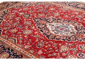 Tappeto Ardakan Medaglione Floreale Rosso Blu Scuro 198x292 Cm