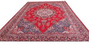 Tappeto Sabzevar Medaglione Floreale Rosso Blu 296x390 Cm