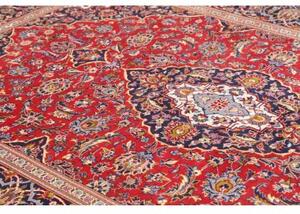 Tappeto Ardakan Medaglione Floreale Rosso Blu Scuro 205x292 Cm