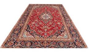Tappeto Ardakan Medaglione Floreale Rosso Blu Scuro 198x292 Cm