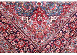 Tappeto Sabzevar Medaglione Floreale Rosso Blu 296x390 Cm
