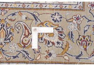 Tappeto Kashan Medaglione Floreale Avorio Blu Scuro 200x300 Cm
