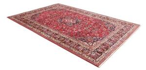 Tappeto Mashad Medaglione Floreale Rosso Blu Scuro 193x289 Cm