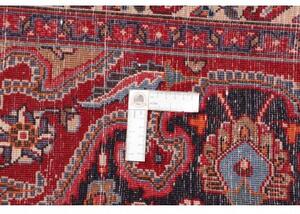 Tappeto Mashad Medaglione Floreale Rosso Blu Scuro 303x390 Cm