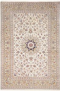 Tappeto Kashan Medaglione Floreale Avorio Blu Scuro 200x300 Cm
