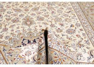 Tappeto Kashan Medaglione Floreale Avorio Blu Scuro 200x300 Cm