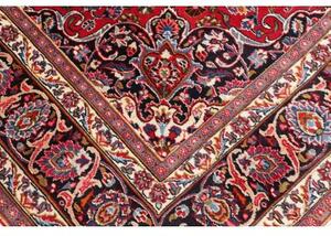 Tappeto Mashad Medaglione Floreale Rosso Blu Scuro 193x289 Cm