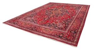 Tappeto Mashad Medaglione Floreale Rosso Blu Scuro 303x390 Cm