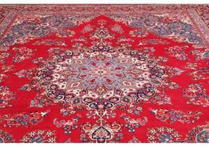 Tappeto Sabzevar Medaglione Floreale Rosso Blu 296x390 Cm
