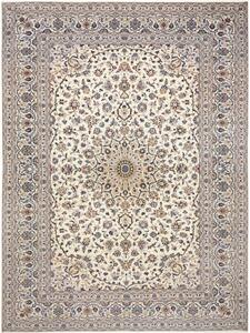Tappeto Kashan Medaglione Floreale Avorio Blu 294x400 Cm