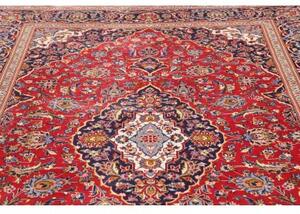 Tappeto Ardakan Medaglione Floreale Rosso Blu Scuro 205x292 Cm