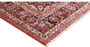 Tappeto Mashad Medaglione Floreale Rosso Blu Scuro 193x289 Cm