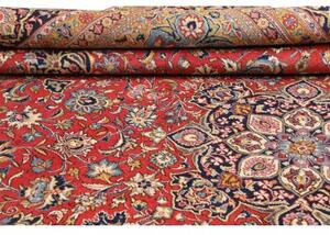 Tappeto Shahreza Medaglione Floreale Rosso Blu Scuro 287x430 Cm