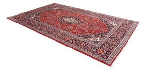 Tappeto Ardakan Medaglione Floreale Rosso Blu Scuro 202x320 Cm