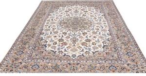 Tappeto Kashan Medaglione Floreale Beige Blu 200x285 Cm