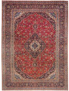 Tappeto Ardakan Medaglione Floreale Rosso Blu Scuro 300x405 Cm