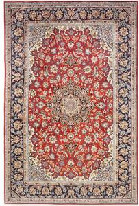 Tappeto Ardakan Medaglione Floreale Rosso Blu Scuro 216x327 Cm