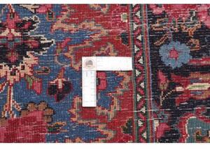 Tappeto Mashad Medaglione Floreale Avorio Blu Scuro 305x408 Cm