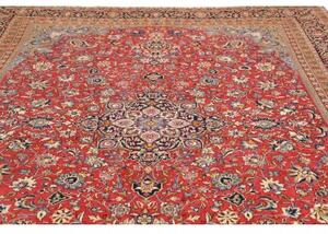 Tappeto Shahreza Medaglione Floreale Rosso Blu Scuro 287x430 Cm