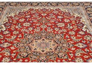 Tappeto Ardakan Medaglione Floreale Rosso Blu Scuro 216x327 Cm