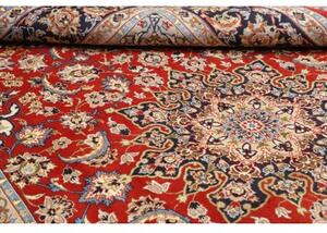 Tappeto Ardakan Medaglione Floreale Rosso Blu Scuro 216x327 Cm