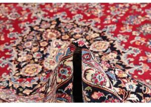 Tappeto Mashad Medaglione Floreale Rosso Blu Scuro 293x387 Cm