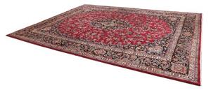 Tappeto Mashad Medaglione Floreale Rosso Blu Scuro 293x387 Cm
