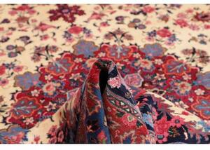 Tappeto Mashad Medaglione Floreale Avorio Blu Scuro 305x408 Cm