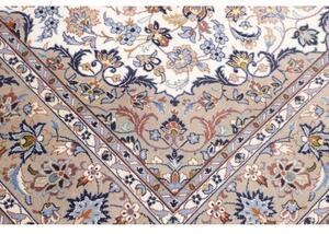 Tappeto Kashan Medaglione Floreale Beige Blu 200x285 Cm