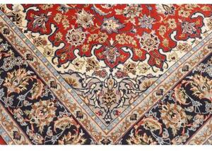 Tappeto Ardakan Medaglione Floreale Rosso Blu Scuro 216x327 Cm