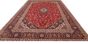 Tappeto Ardakan Medaglione Floreale Rosso Blu Scuro 287x412 Cm