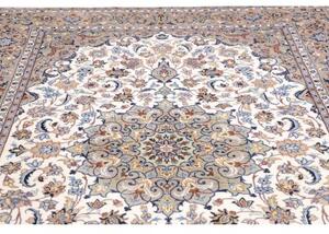 Tappeto Kashan Medaglione Floreale Beige Blu 200x285 Cm