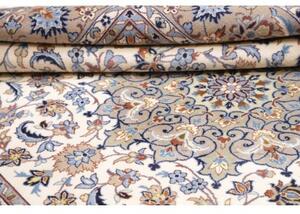Tappeto Kashan Medaglione Floreale Beige Blu 200x285 Cm