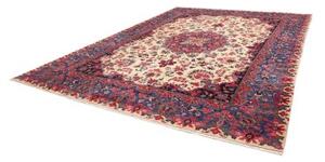 Tappeto Mashad Medaglione Floreale Avorio Blu Scuro 305x408 Cm