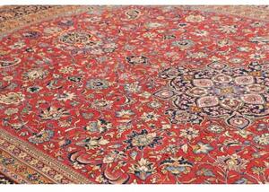 Tappeto Shahreza Medaglione Floreale Rosso Blu Scuro 287x430 Cm