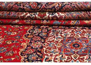 Tappeto Ardakan Medaglione Floreale Rosso Blu Scuro 310x408 Cm