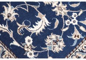 Tappeto Nain Kashmar Medaglione Floreale Blu Avorio 88x136 Cm