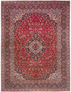 Tappeto Ardakan Medaglione Floreale Rosso Blu Scuro 310x408 Cm