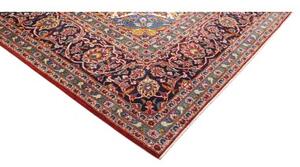 Tappeto Ardakan Medaglione Floreale Rosso Blu Scuro 303x405 Cm