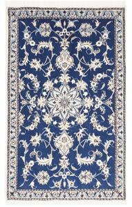 Tappeto Nain Kashmar Medaglione Floreale Blu Avorio 88x136 Cm