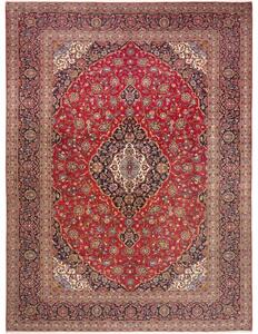 Tappeto Ardakan Medaglione Floreale Rosso Blu Scuro 293x400 Cm