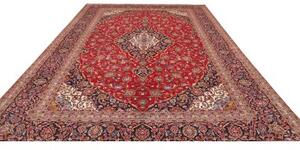 Tappeto Ardakan Medaglione Floreale Rosso Blu Scuro 293x400 Cm